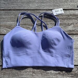 Lululemon Like a Cloud Ribbed Longline Bra B/C Cup dusty lilac size 10 NWT
